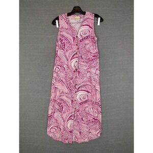 Kalaheo Womens‎ Dress Small Purple Tribal Print Made In USA VTG Midi Hawaiian